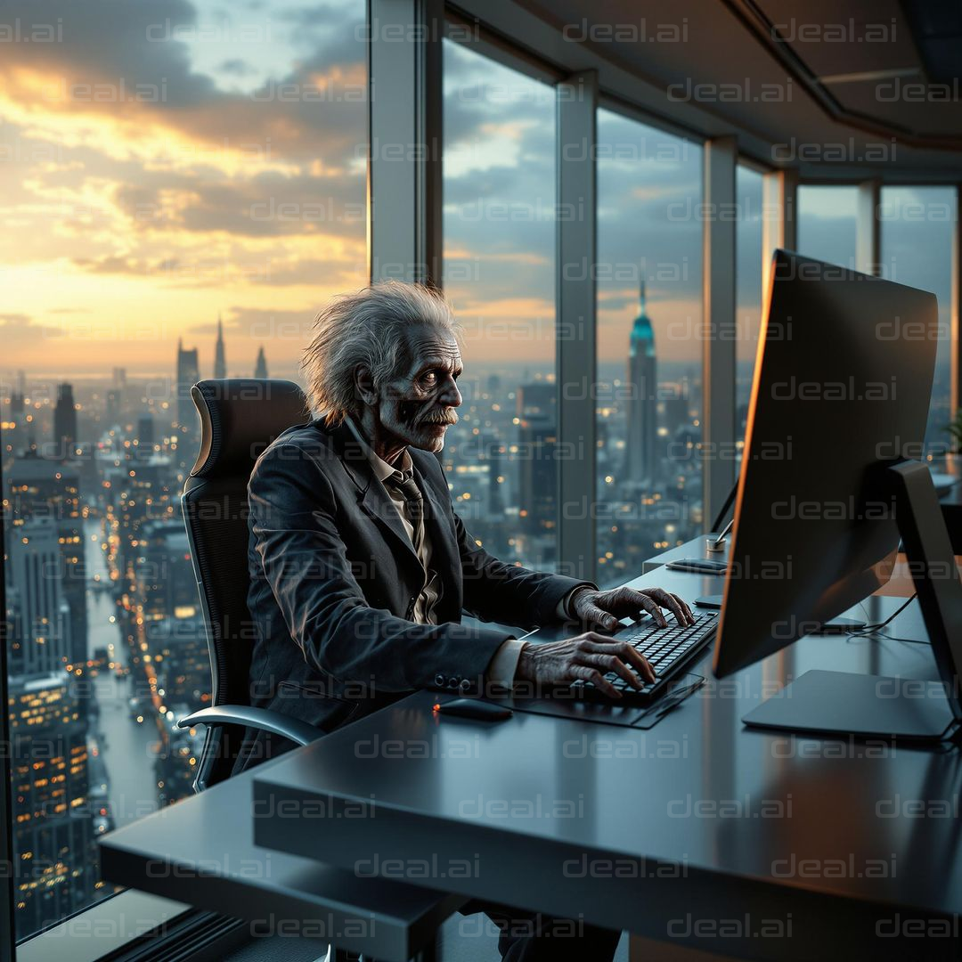 "Zombie at the Office Desk"