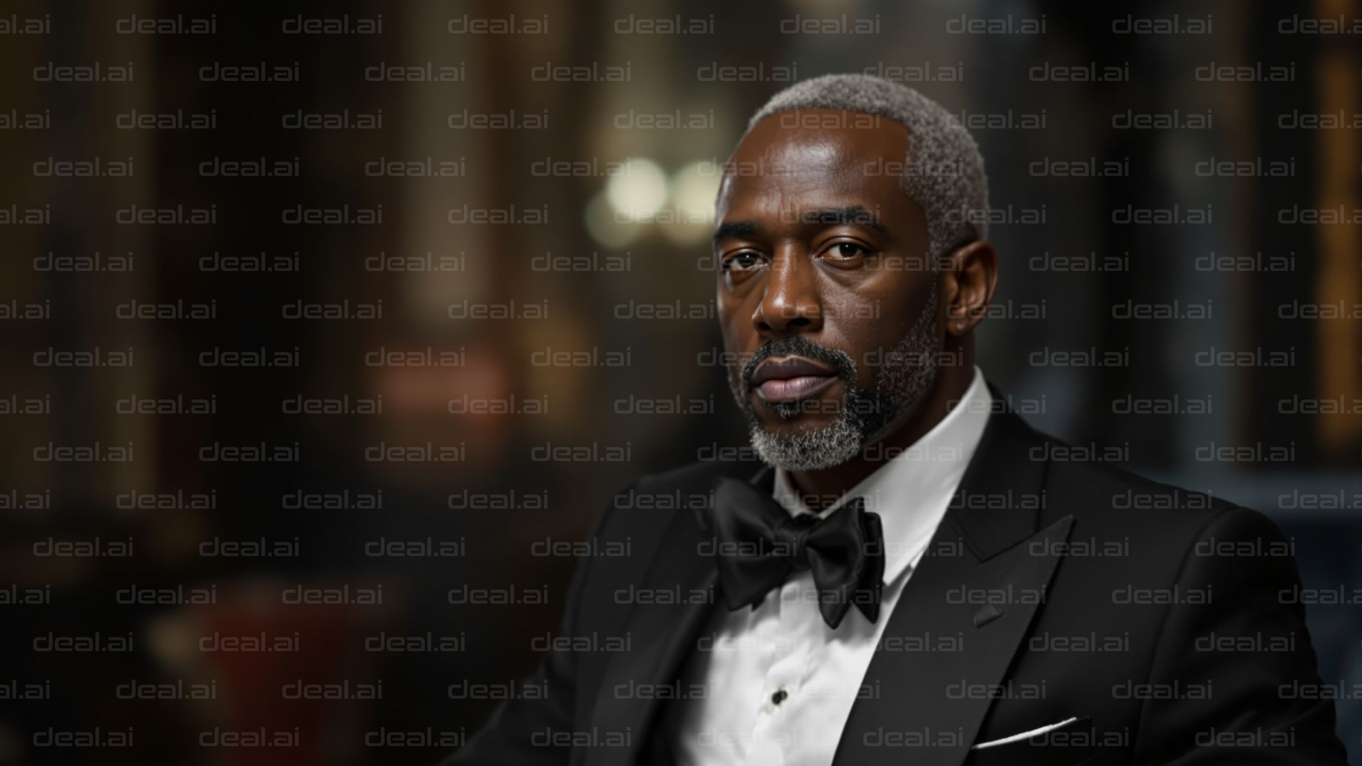 Man in Tuxedo with Intense Gaze