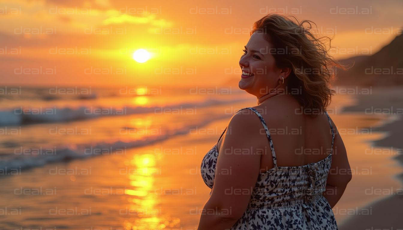 "Joyful Sunset at the Beach"