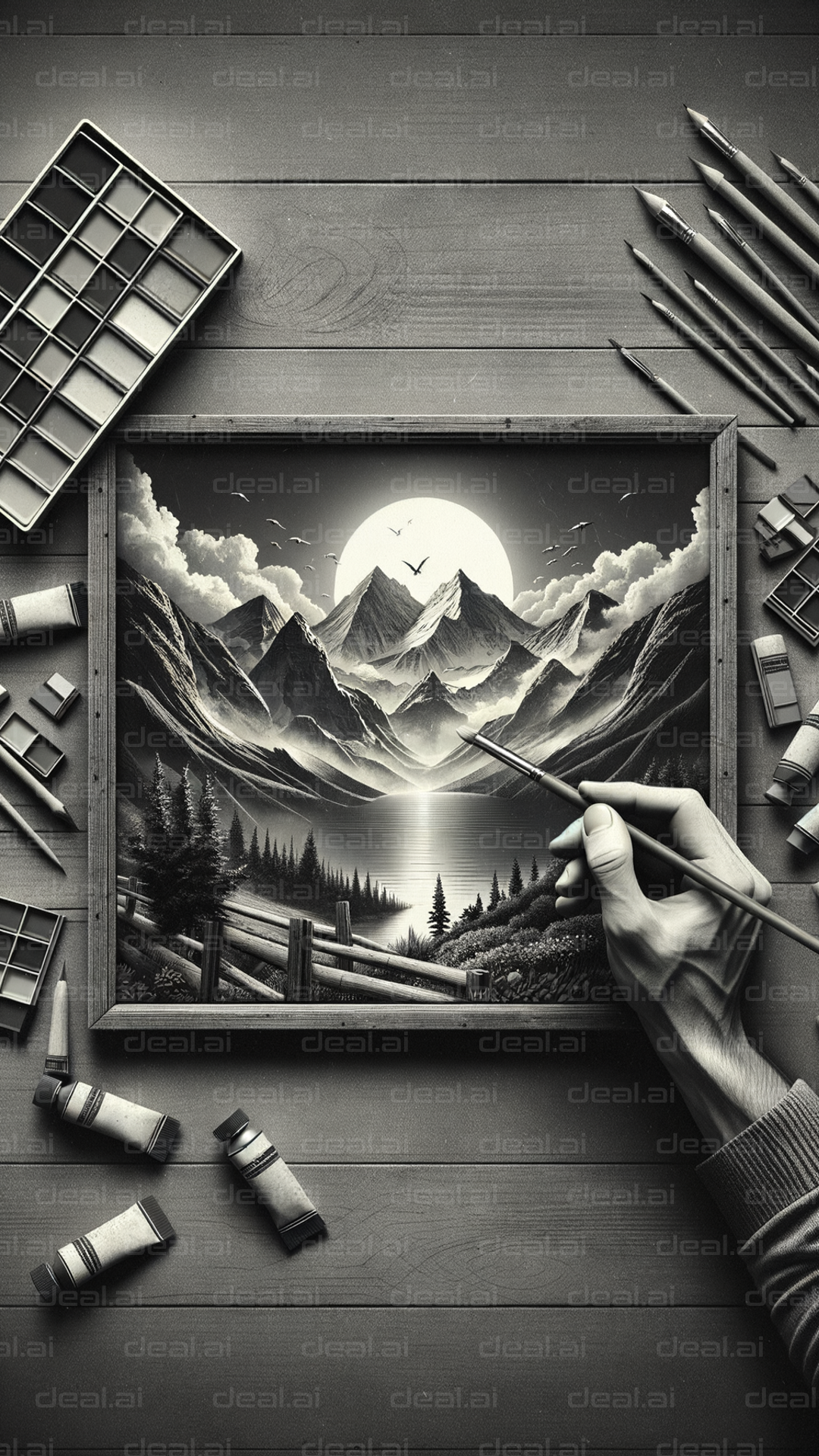 Artistic Mountain Landscape Creation