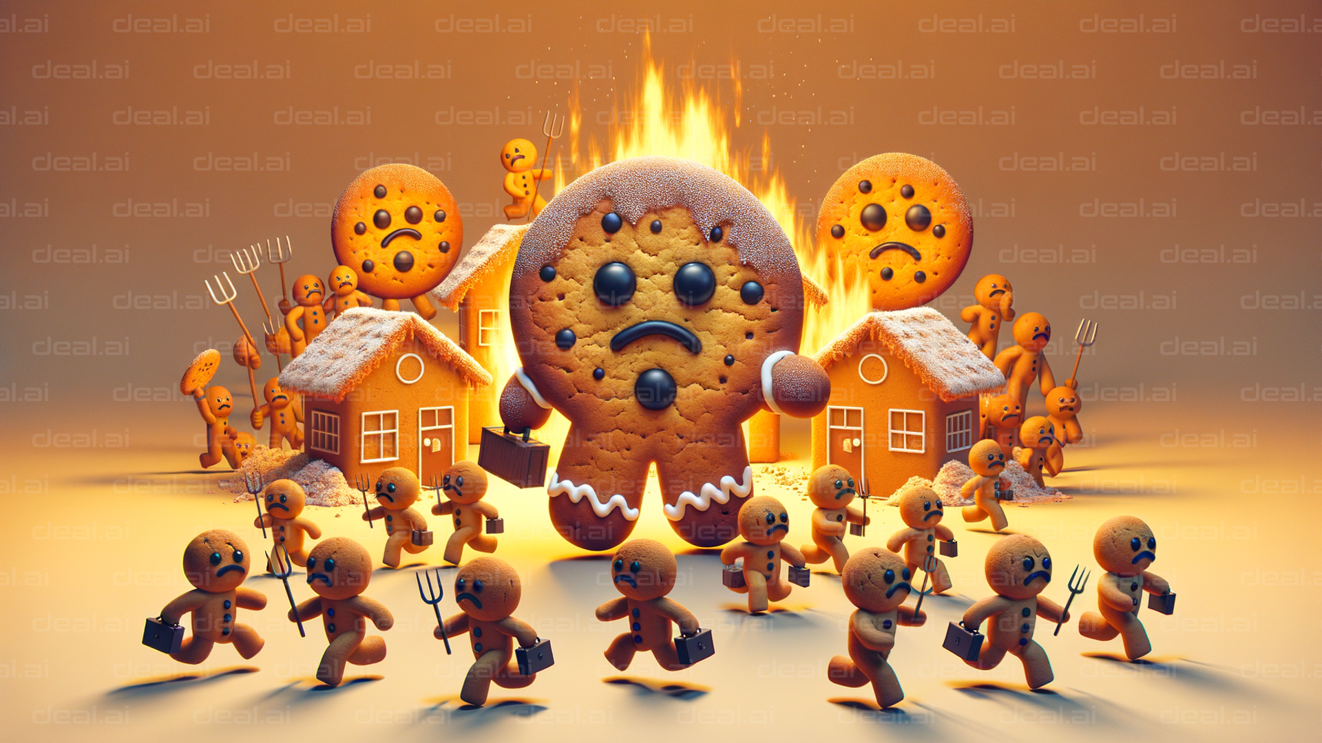 Gingerbread Panic: Village on Fire