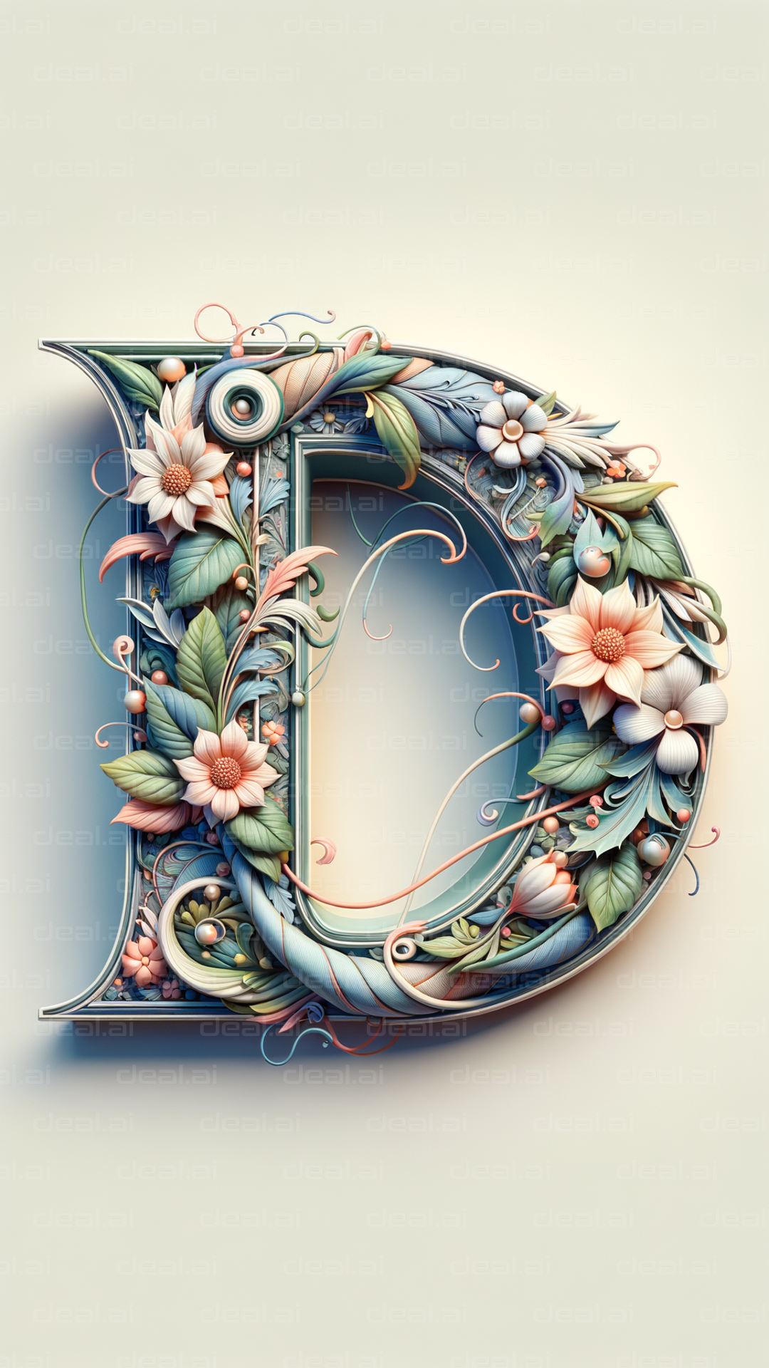 Floral Letter D Artwork