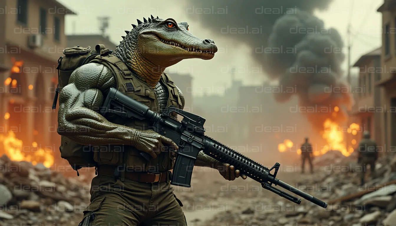 "Battle-Ready Reptilian Warrior"