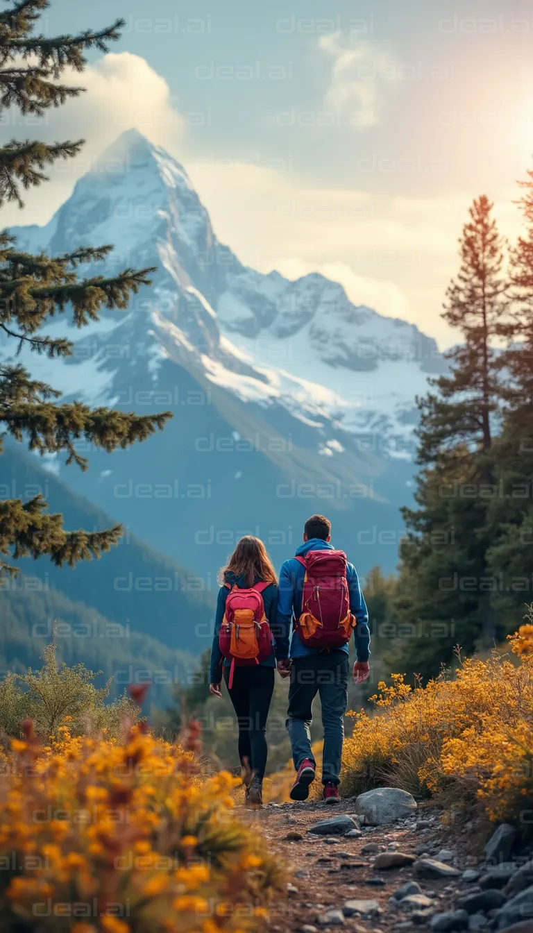 "Adventurous Hike in Scenic Mountains"