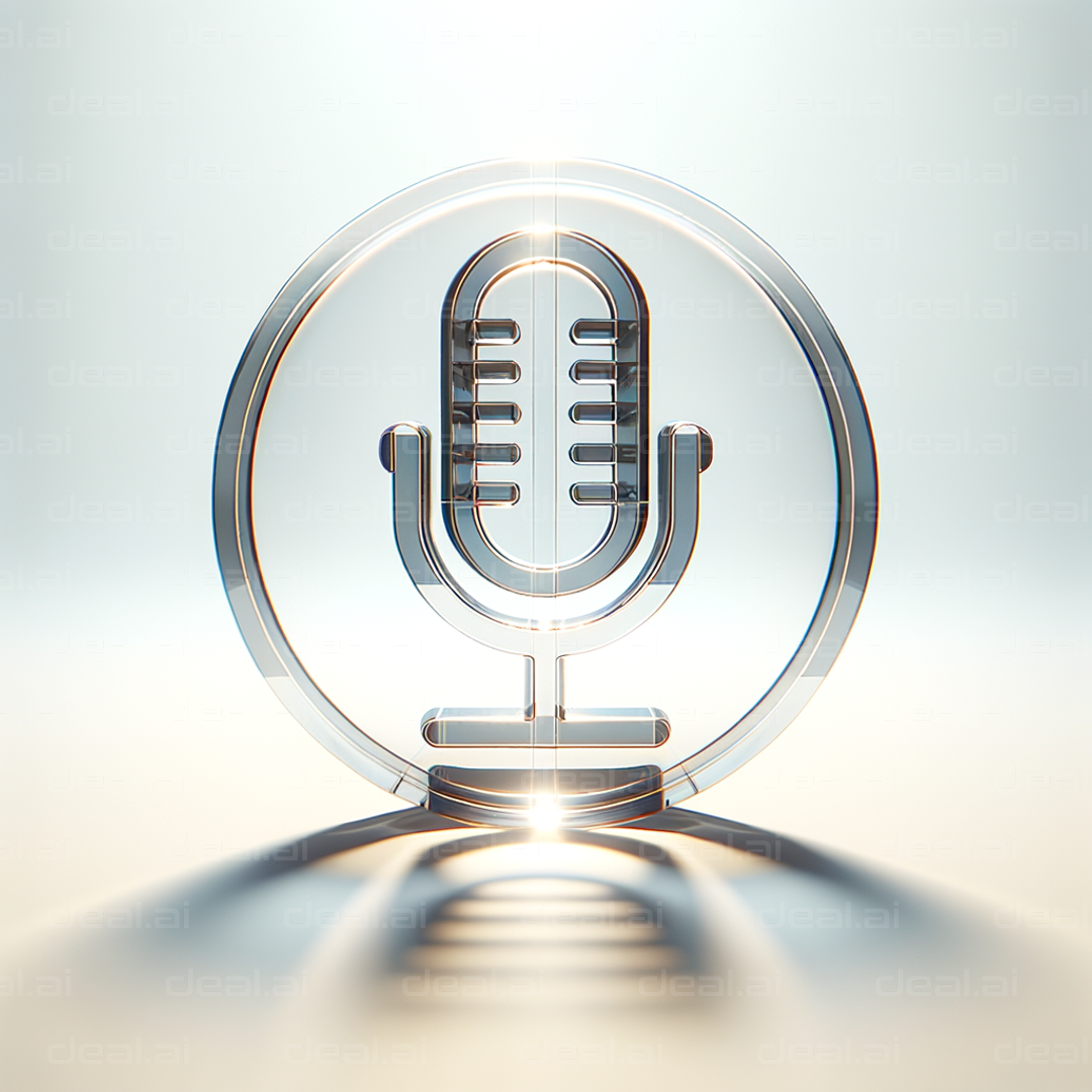 Glass Microphone Icon Illuminated