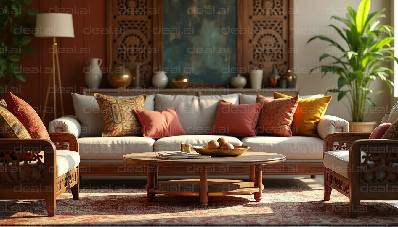 Elegant Living Room with Warm Decor