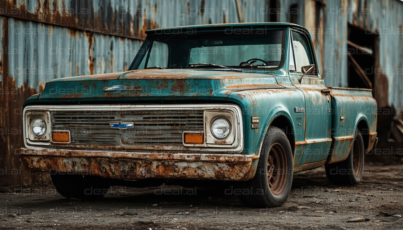 "Rusty Vintage Pickup Truck"