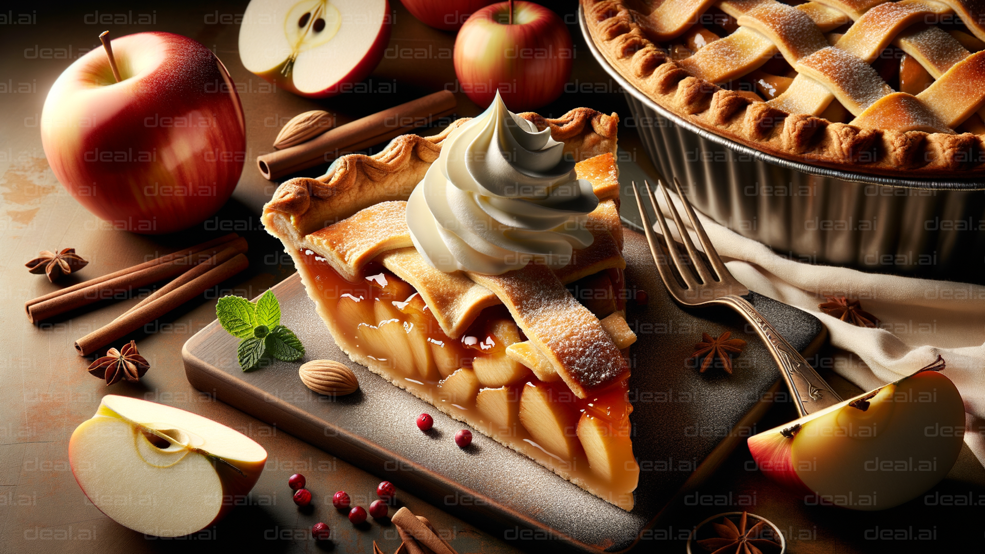 Apple Pie Delight with Whipped Cream