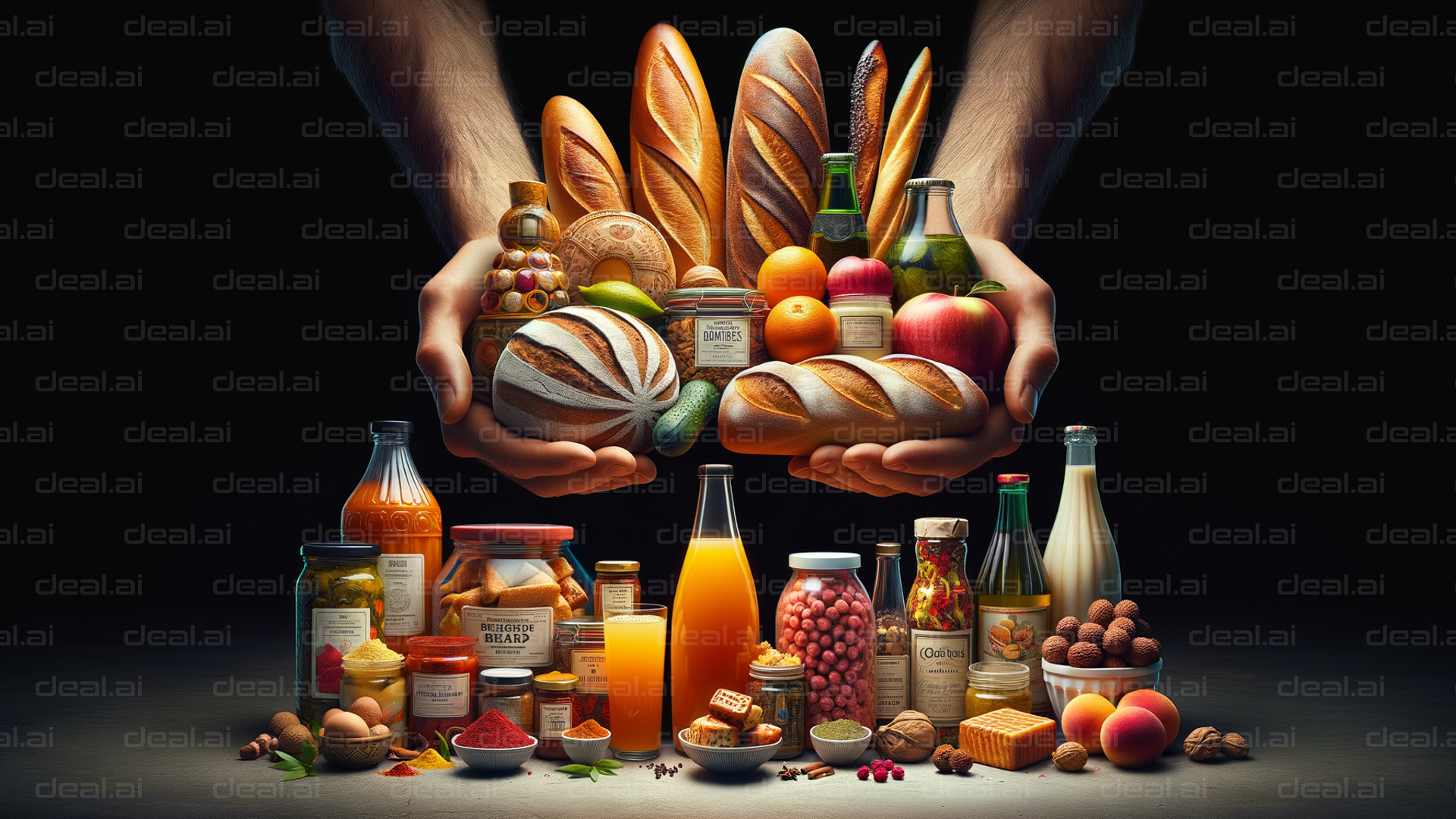 "Bountiful Harvest of Bread and Produce"
