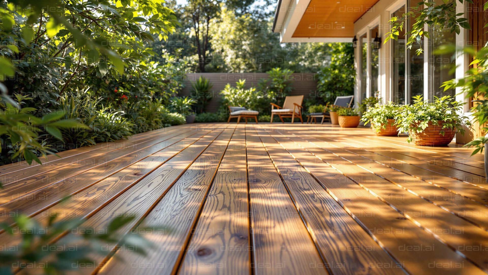 Sunlit Wooden Patio Retreat