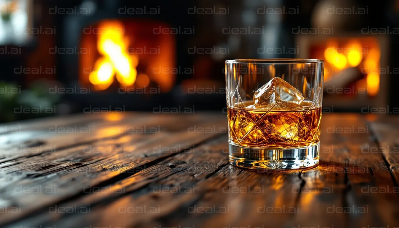 Cozy Fireside Whiskey Moment