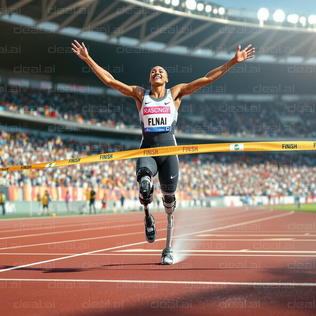 Triumphant Finish Line Moment