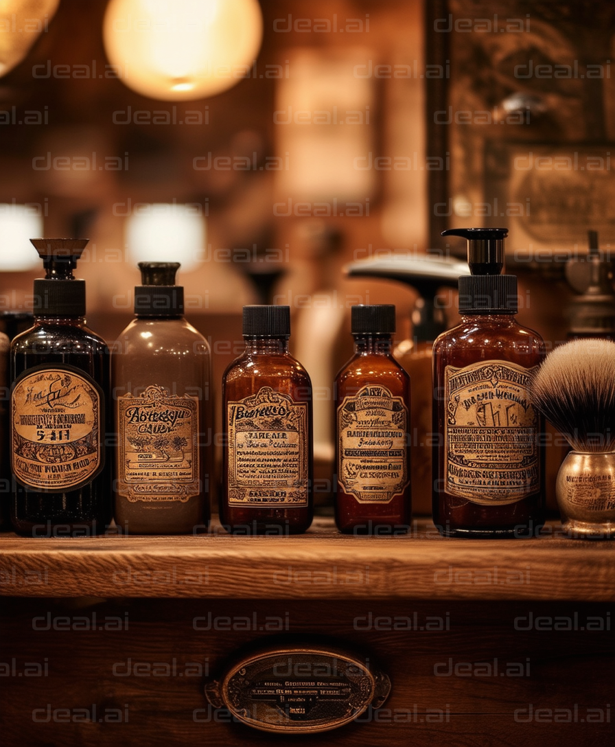 Vintage Barber Shop Essentials Display