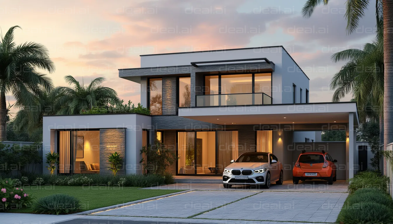 Modern Sunset Villa Exterior