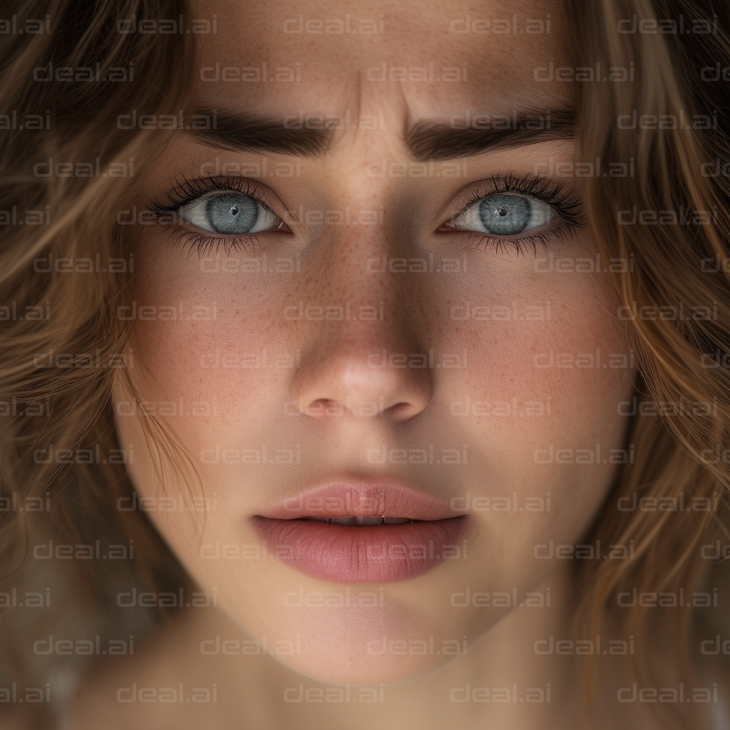 Blue Eyes in Thoughtful Gaze