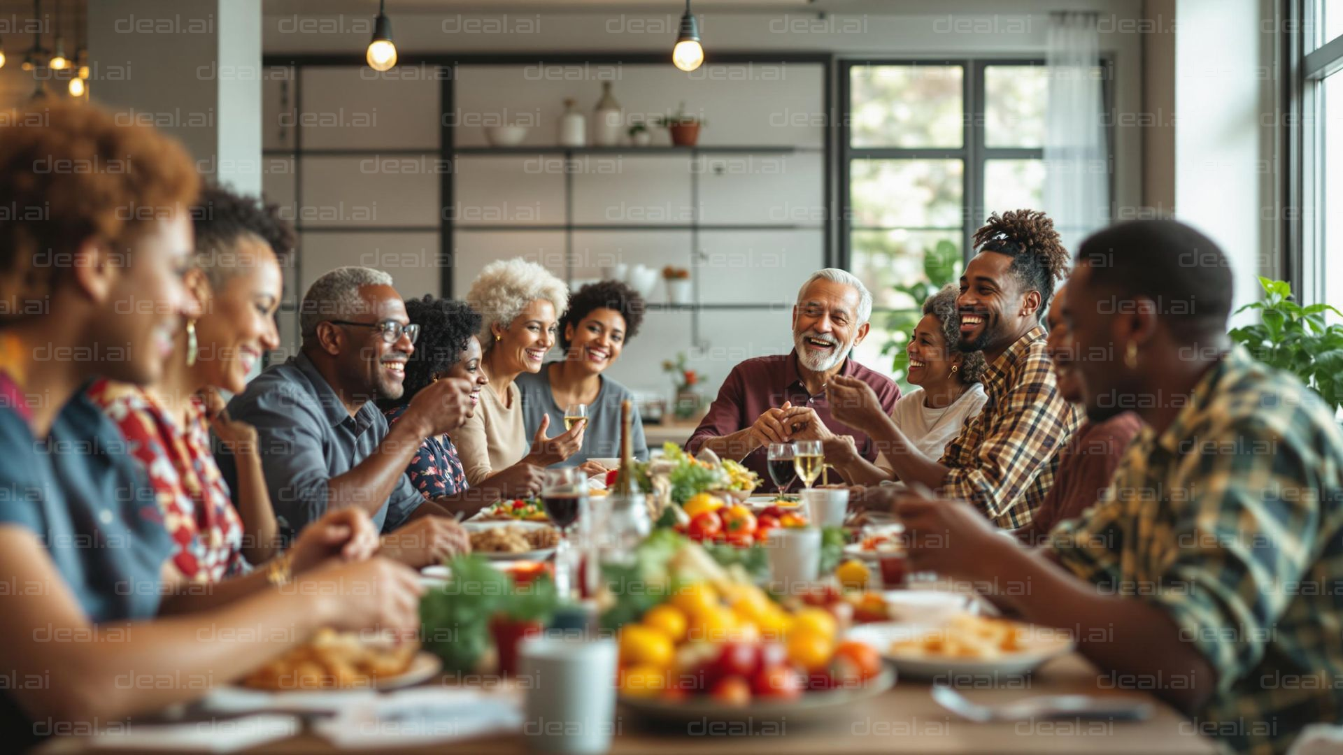 Joyful Family Dinner Gathering