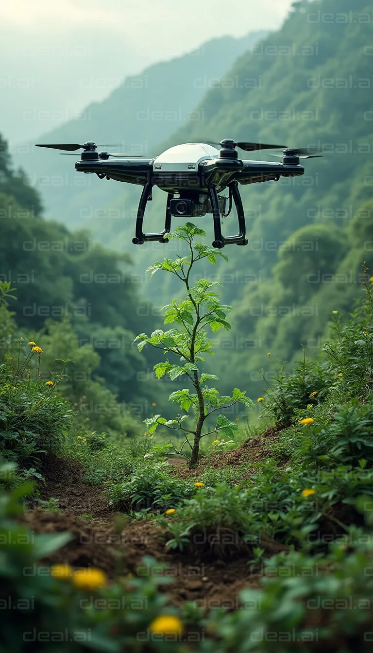 Drone Surveying Forest Area
