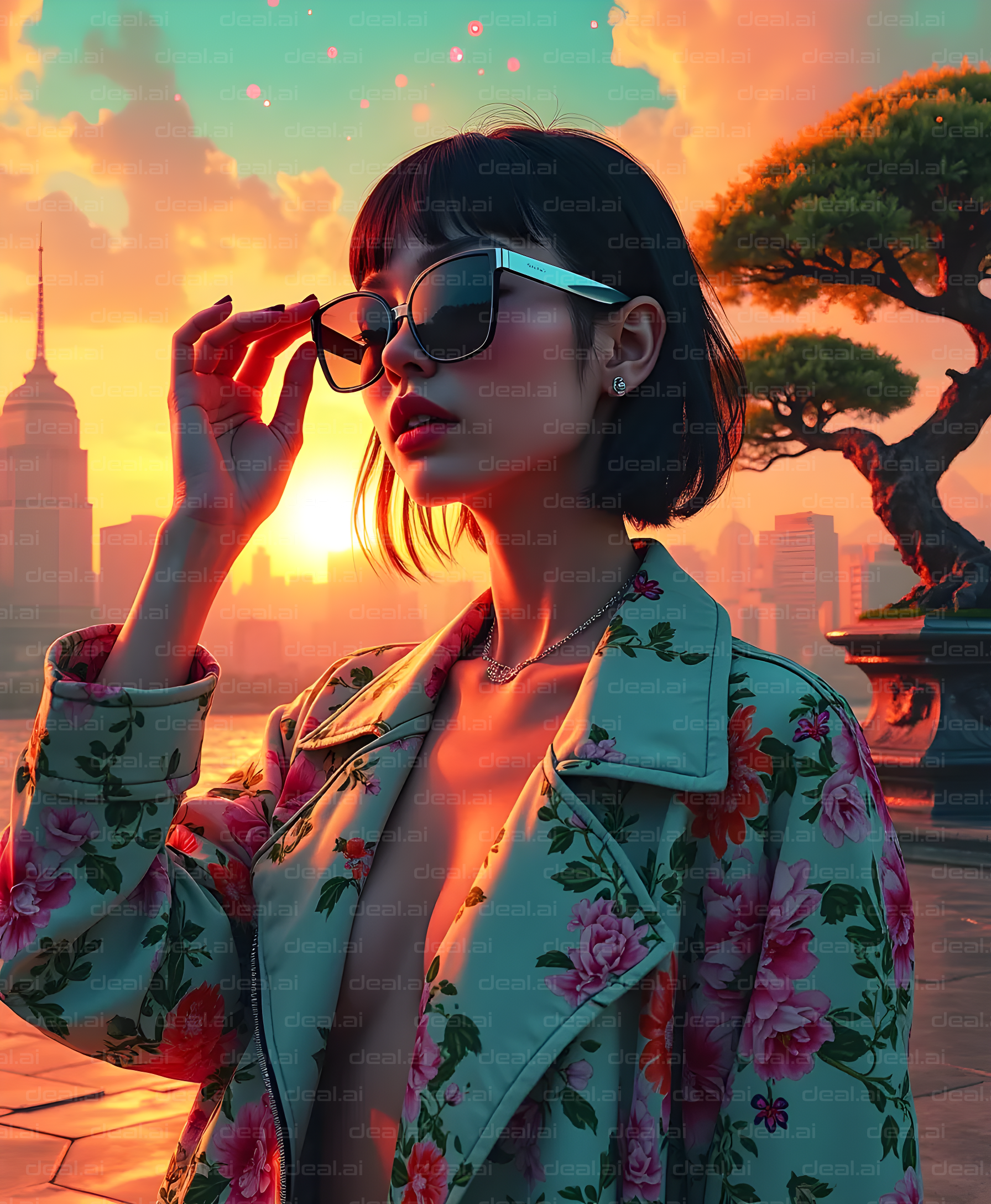 "Stylish Sunset in the City"