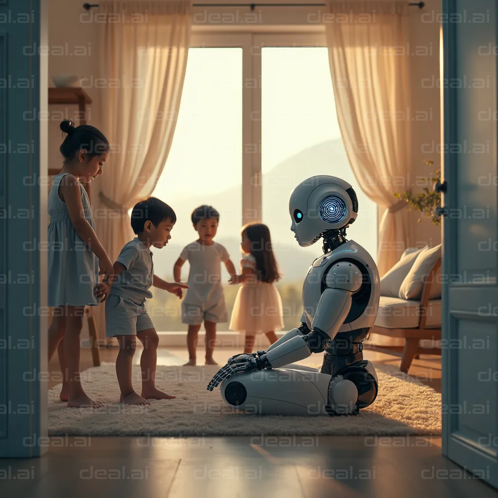 Children Playing with a Robot Friend