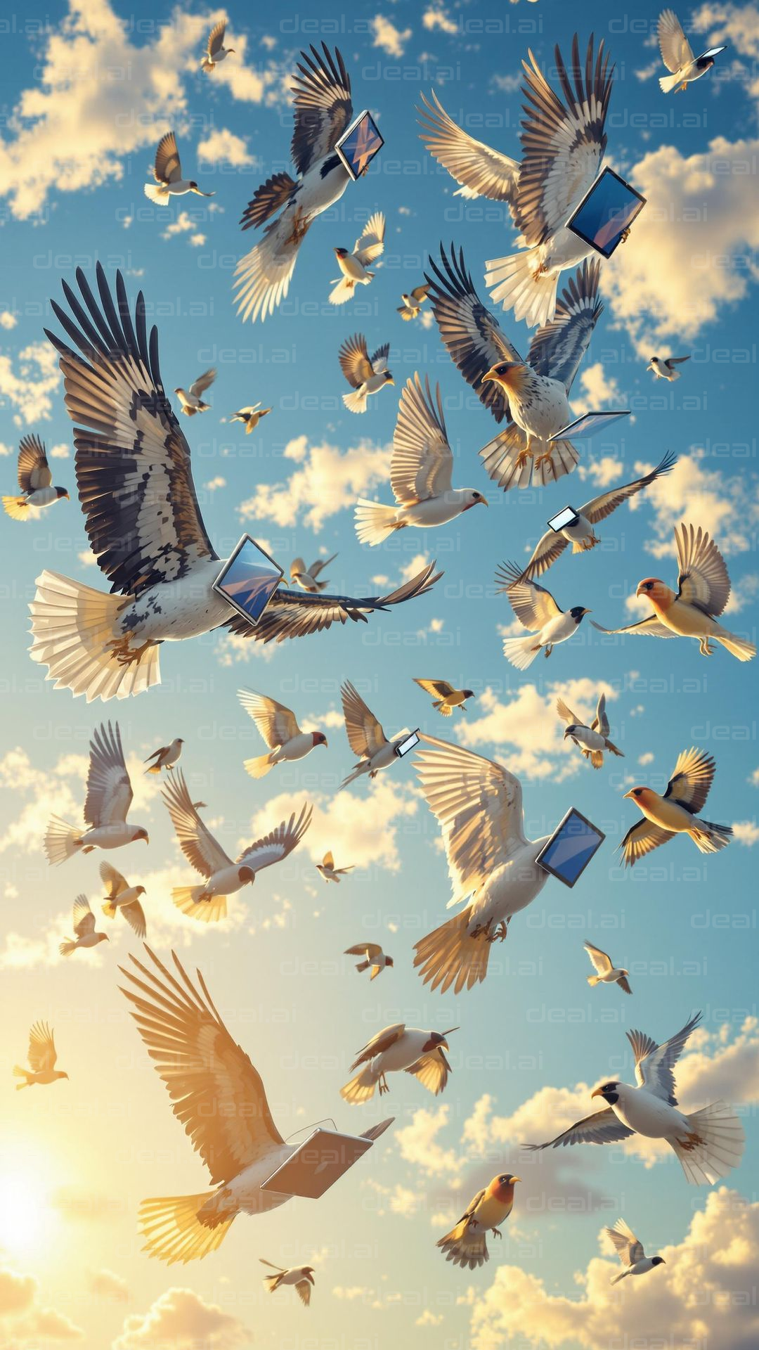 Birds with Gadgets in Flight