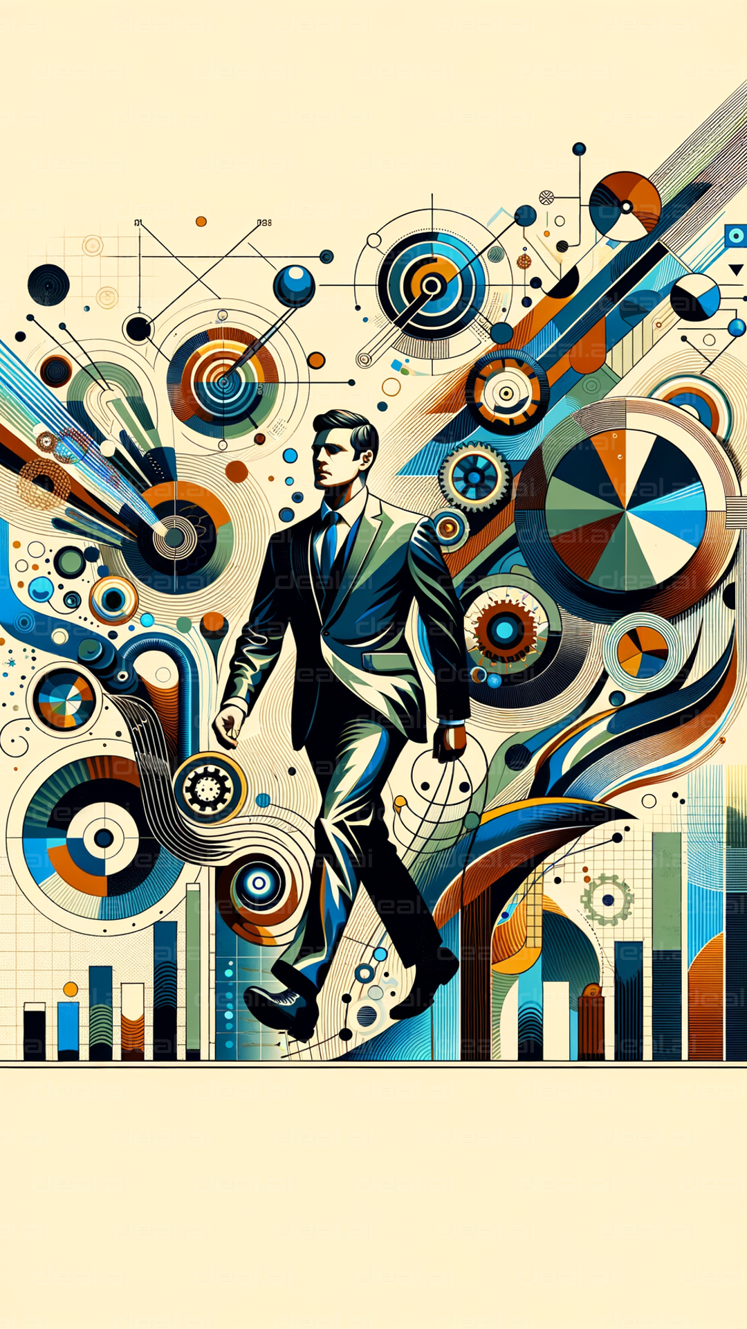 "Businessman in Data-Driven World"