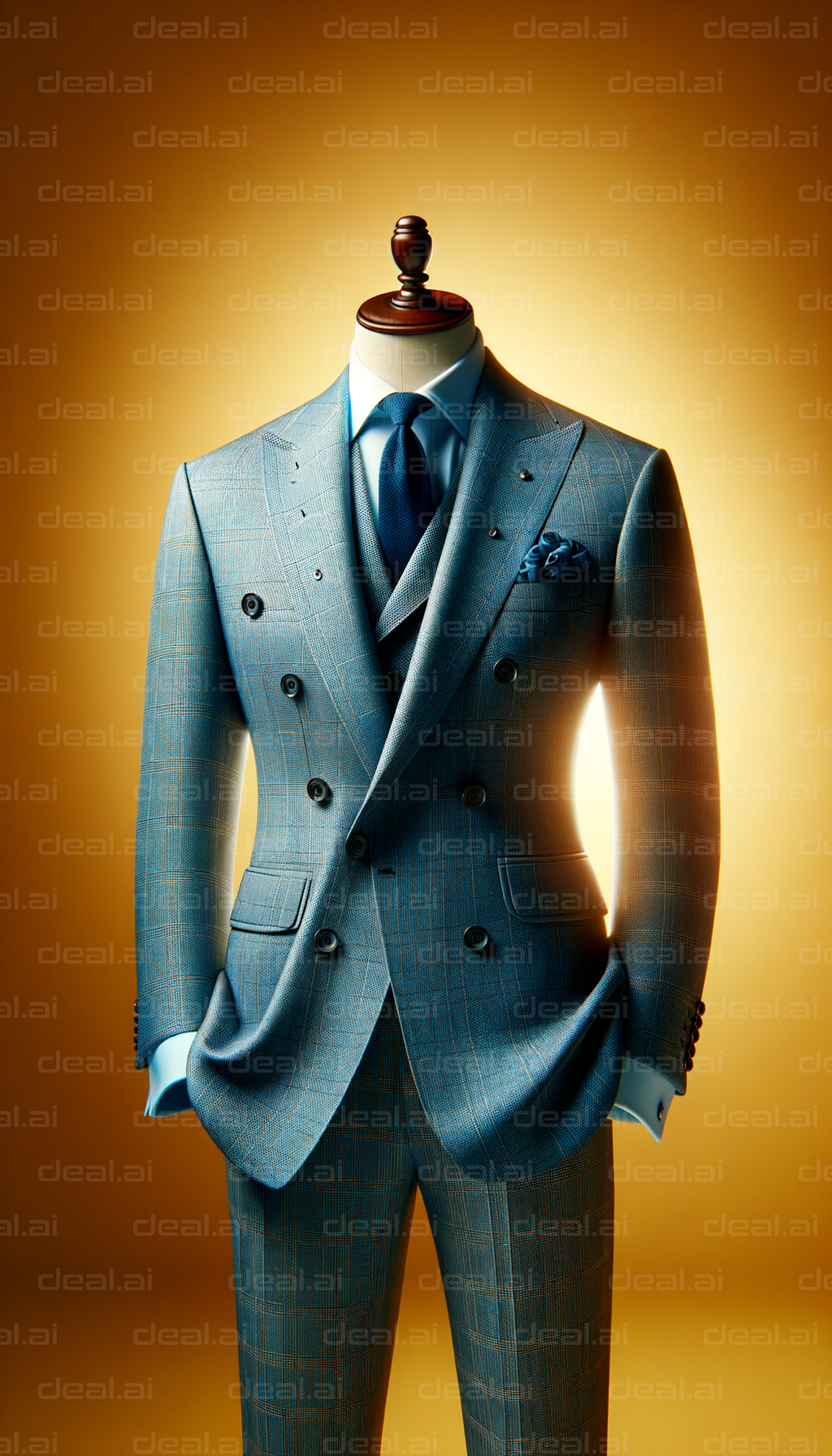 Elegant Double-Breasted Suit Display