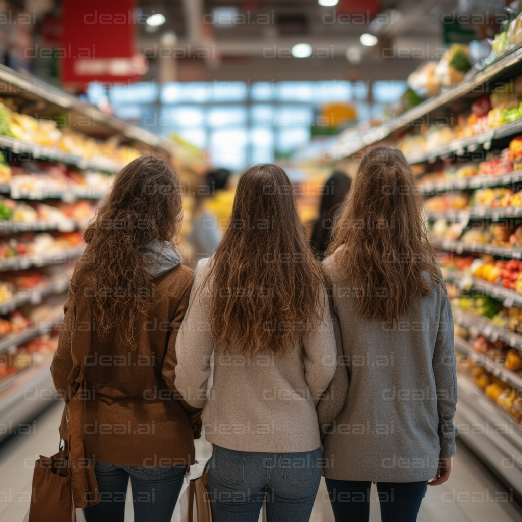 "Friends Shopping for Groceries Together"