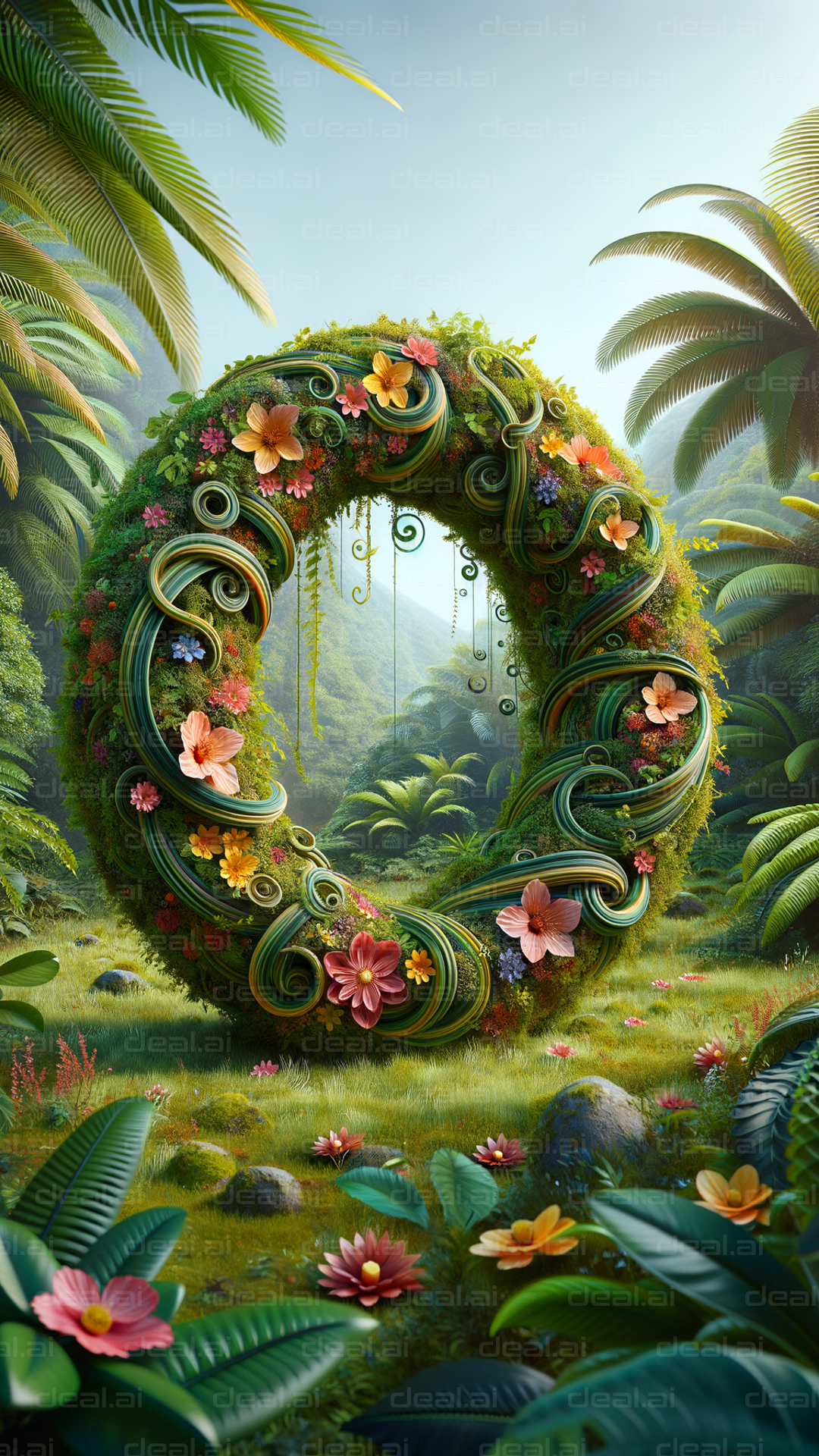 "Enchanting Floral Ring in Mystical Forest"