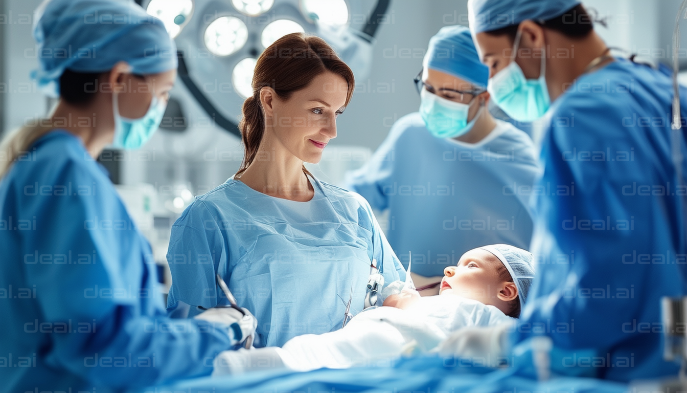 "Newborn Arrival in Operating Room"