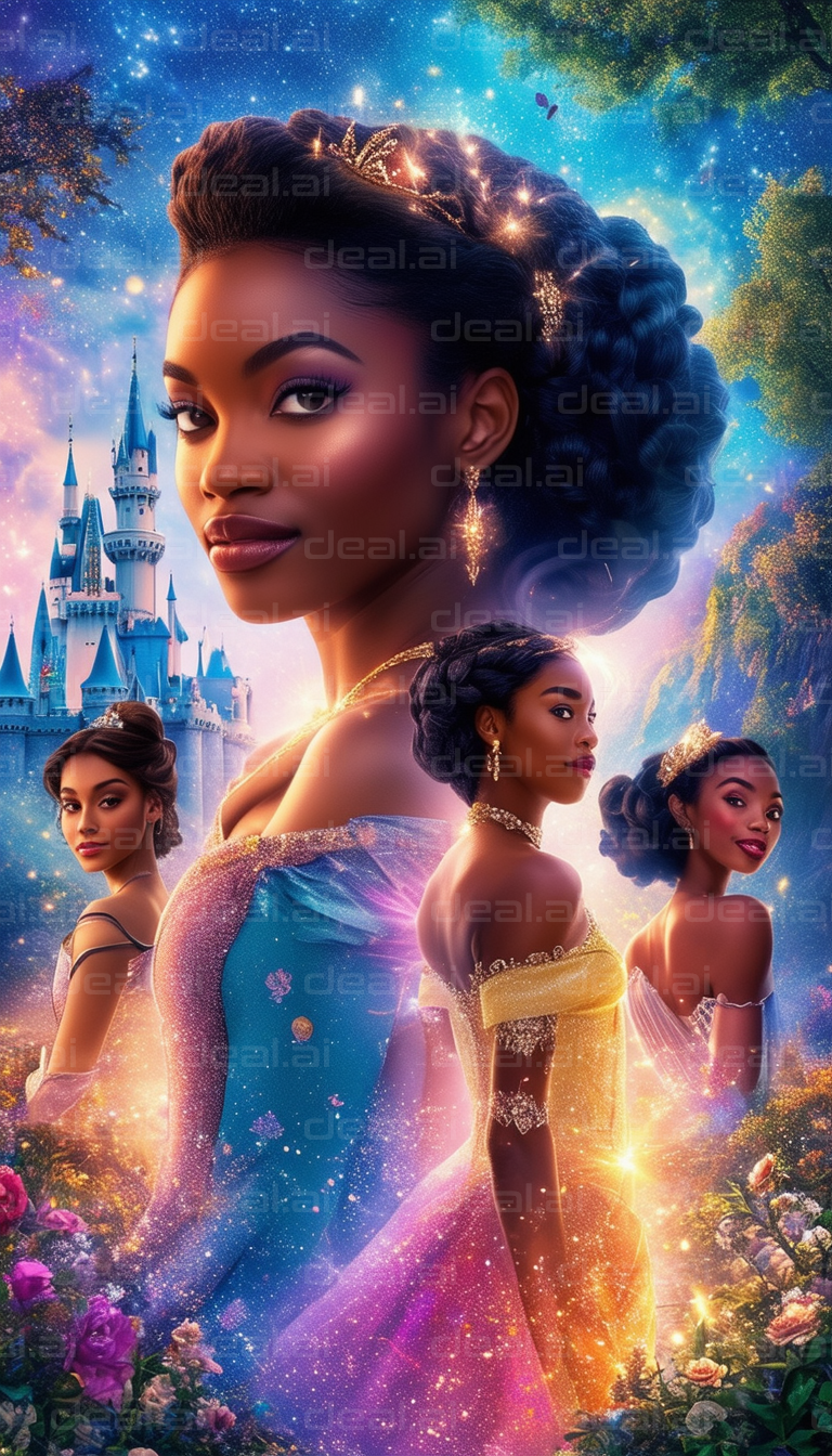 "Enchanted Princesses by the Castle"