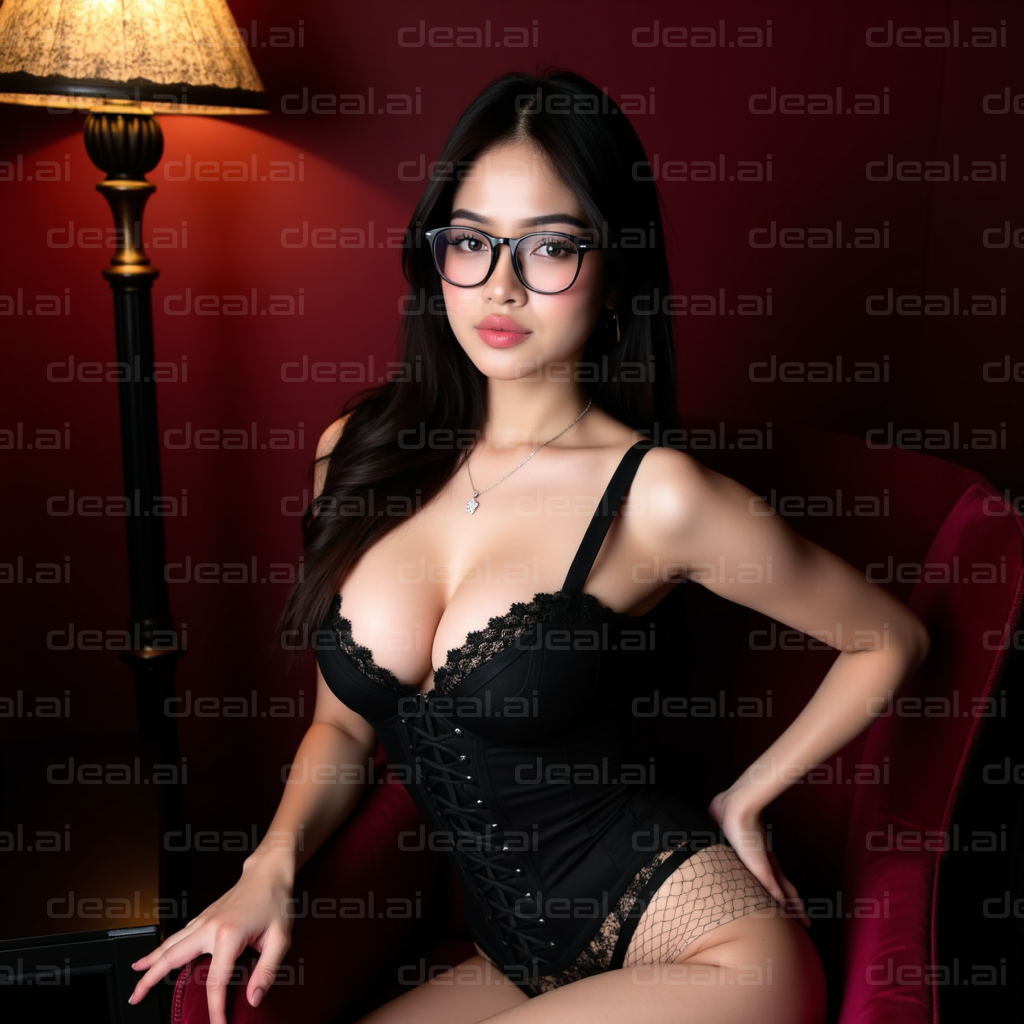 Elegant Confidence in Black Lingerie