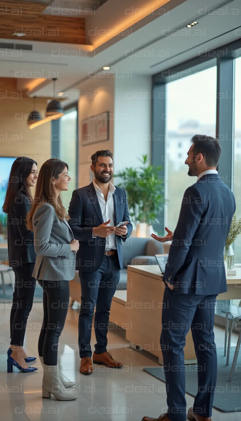 Business Team Meeting in Modern Office