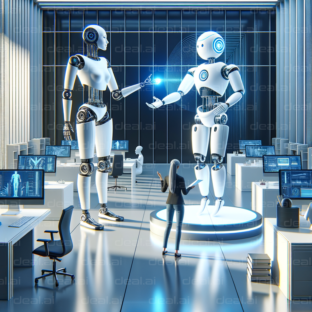 Futuristic Robotics Lab Interaction
