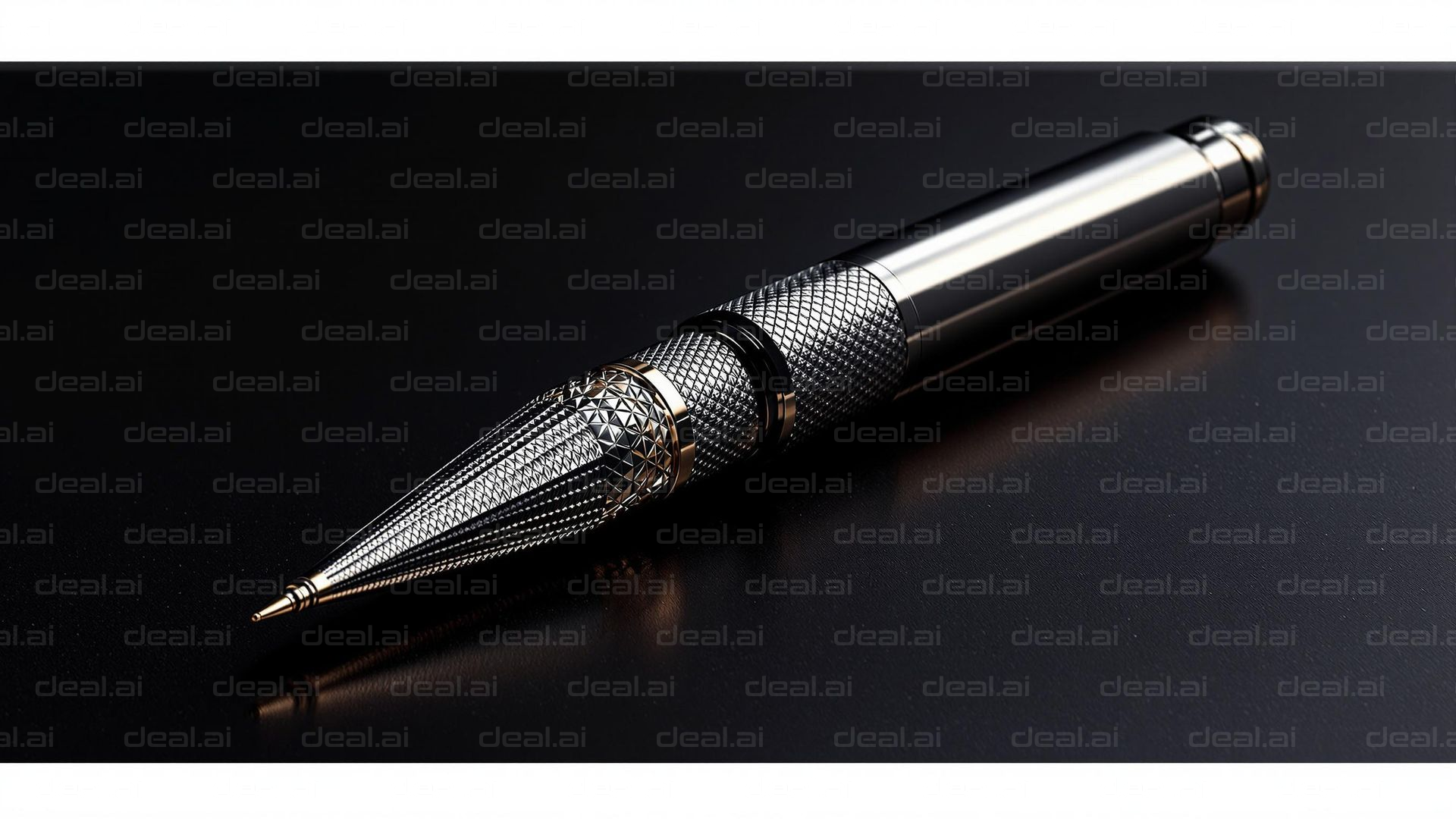Elegant Silver Pen on Black Surface