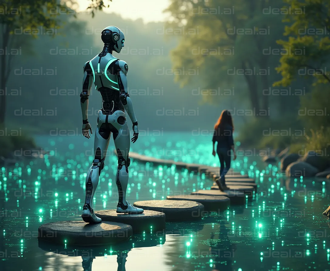 "Robot Follows Human Across Magical Lake"