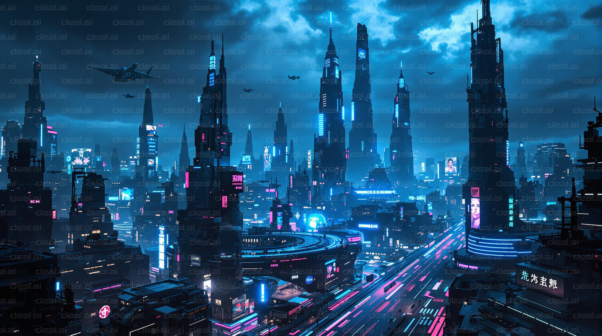 Futuristic Cyberpunk Cityscape