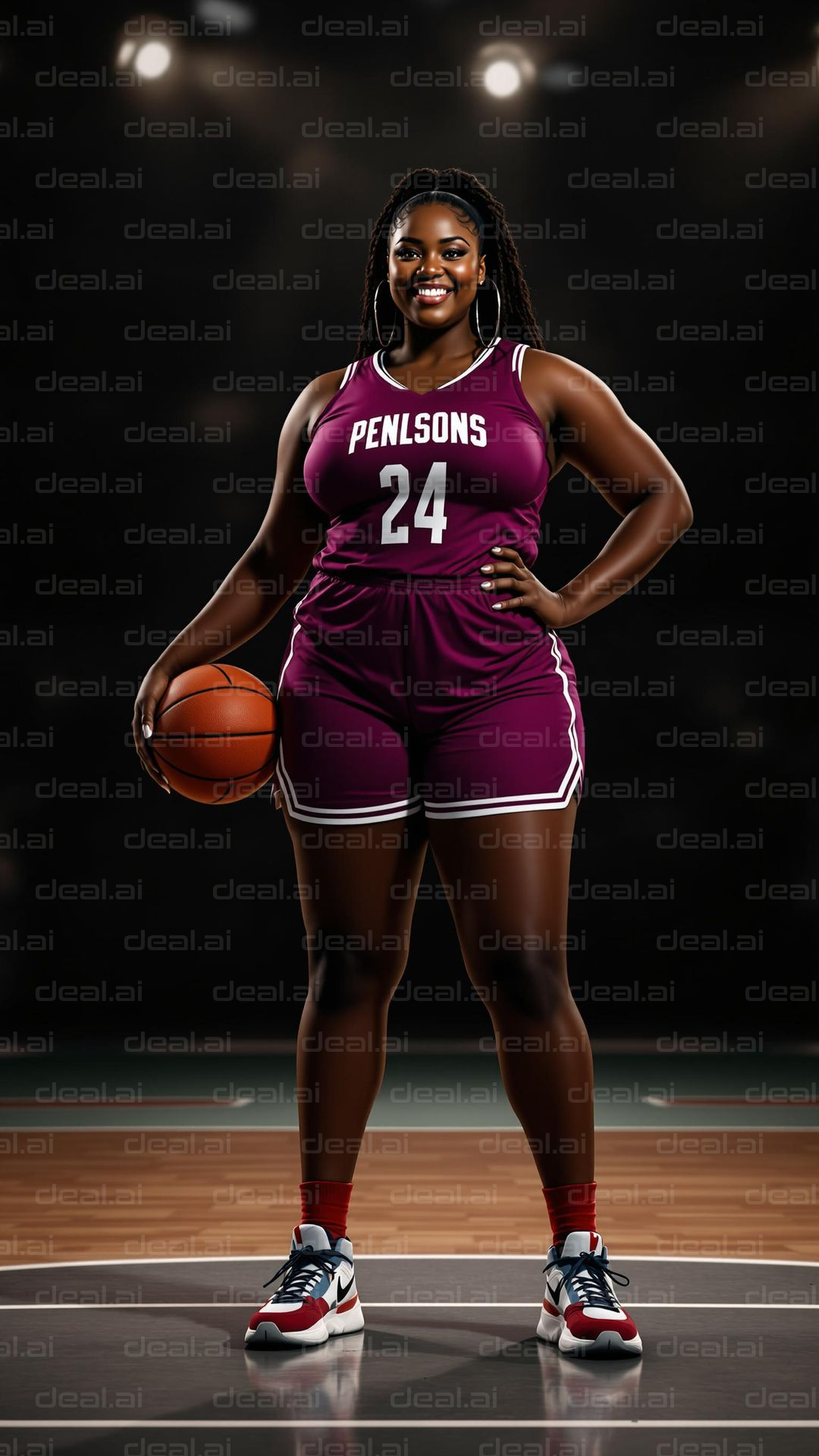 Confident Basketball Player on Court