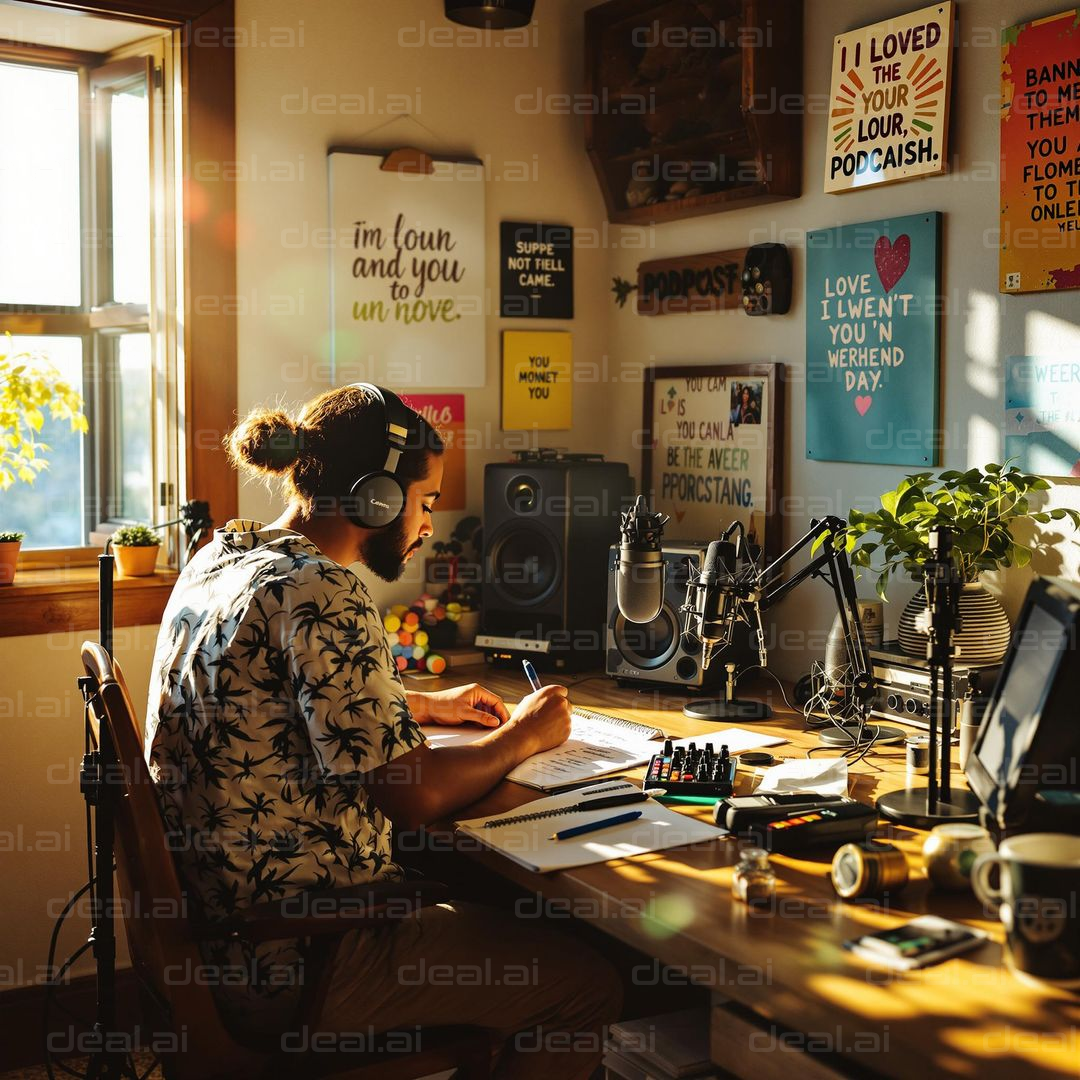 Podcast Creator in Home Studio