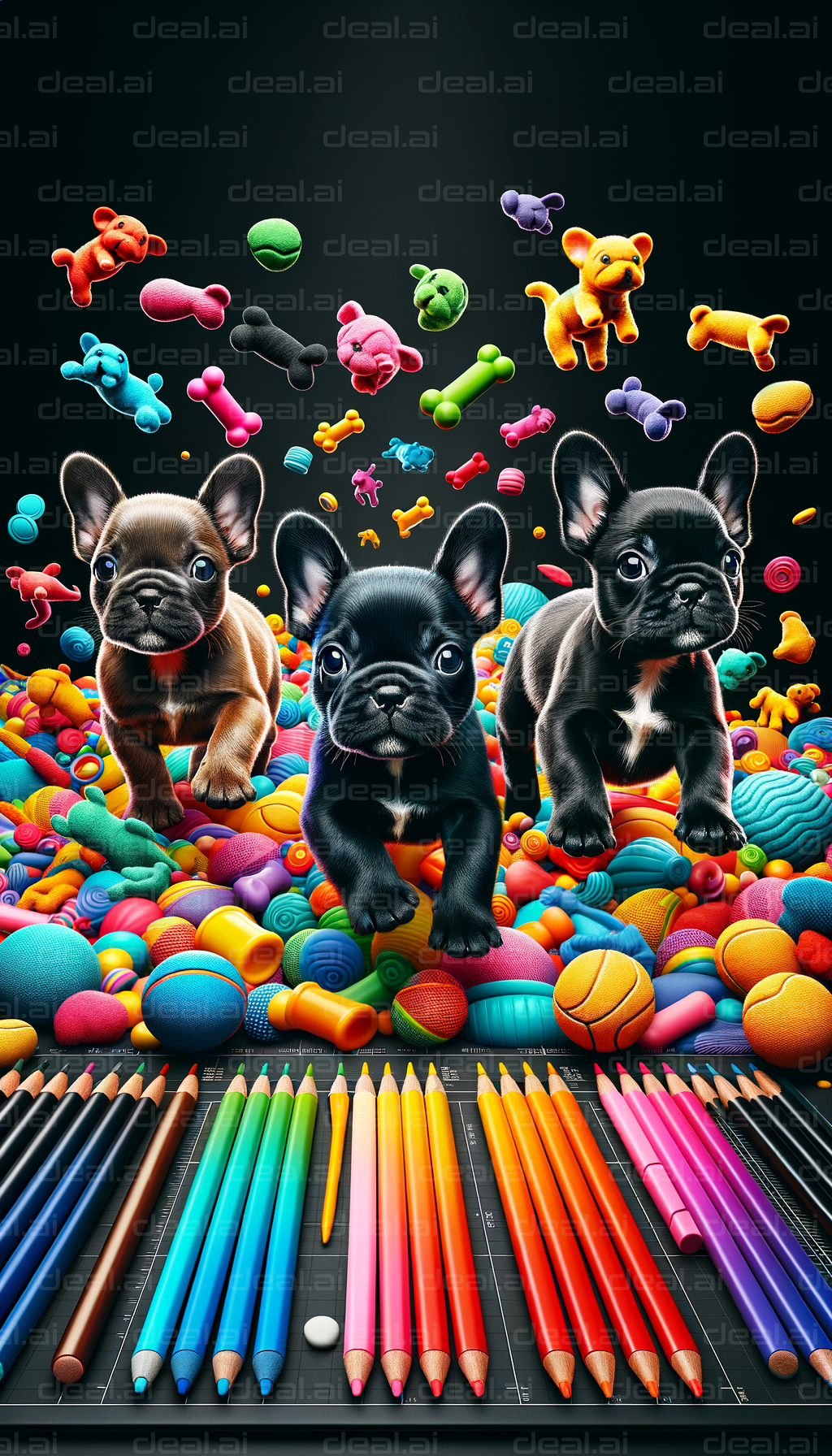 Playful Pups and Colorful Art Supplies