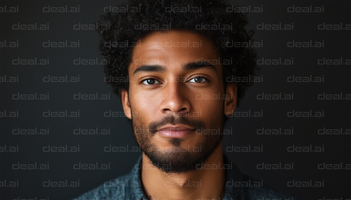 Portrait of a Man with Curly Hair