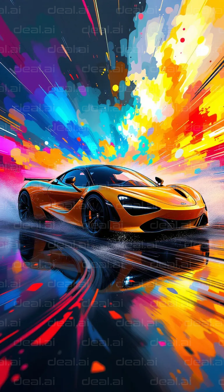 Vibrant Sports Car Explosion