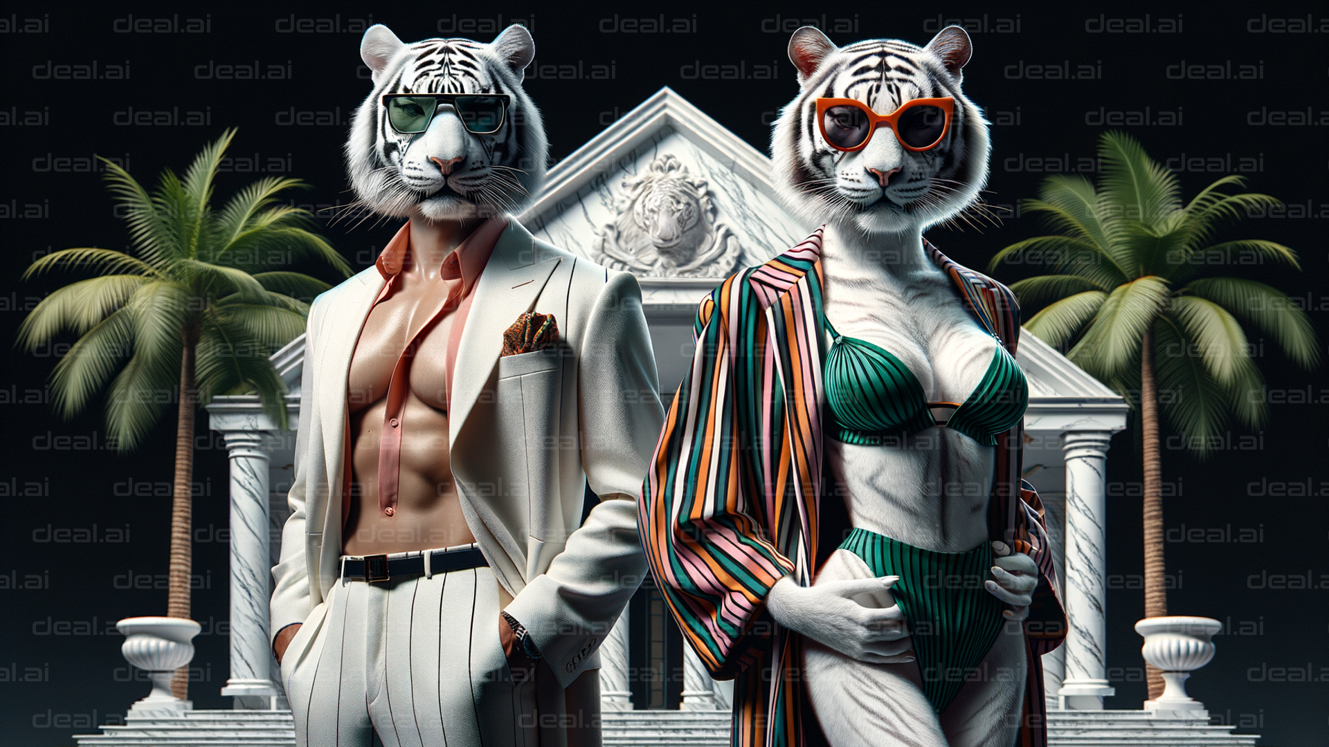 "Stylish Tigers in Paradise"