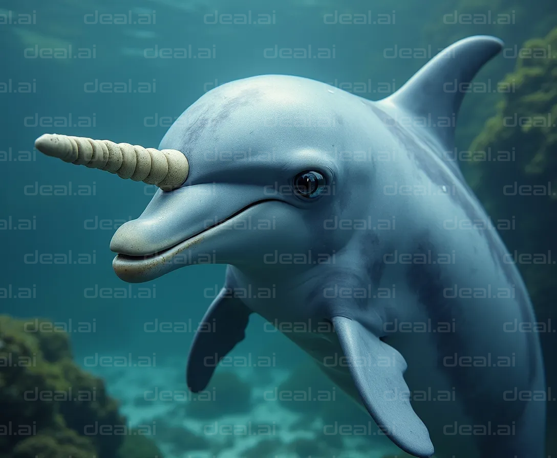 "Dolphin with Unicorn Horn"