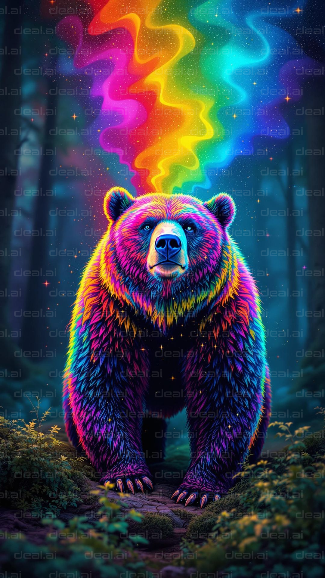 Psychedelic Rainbow Bear