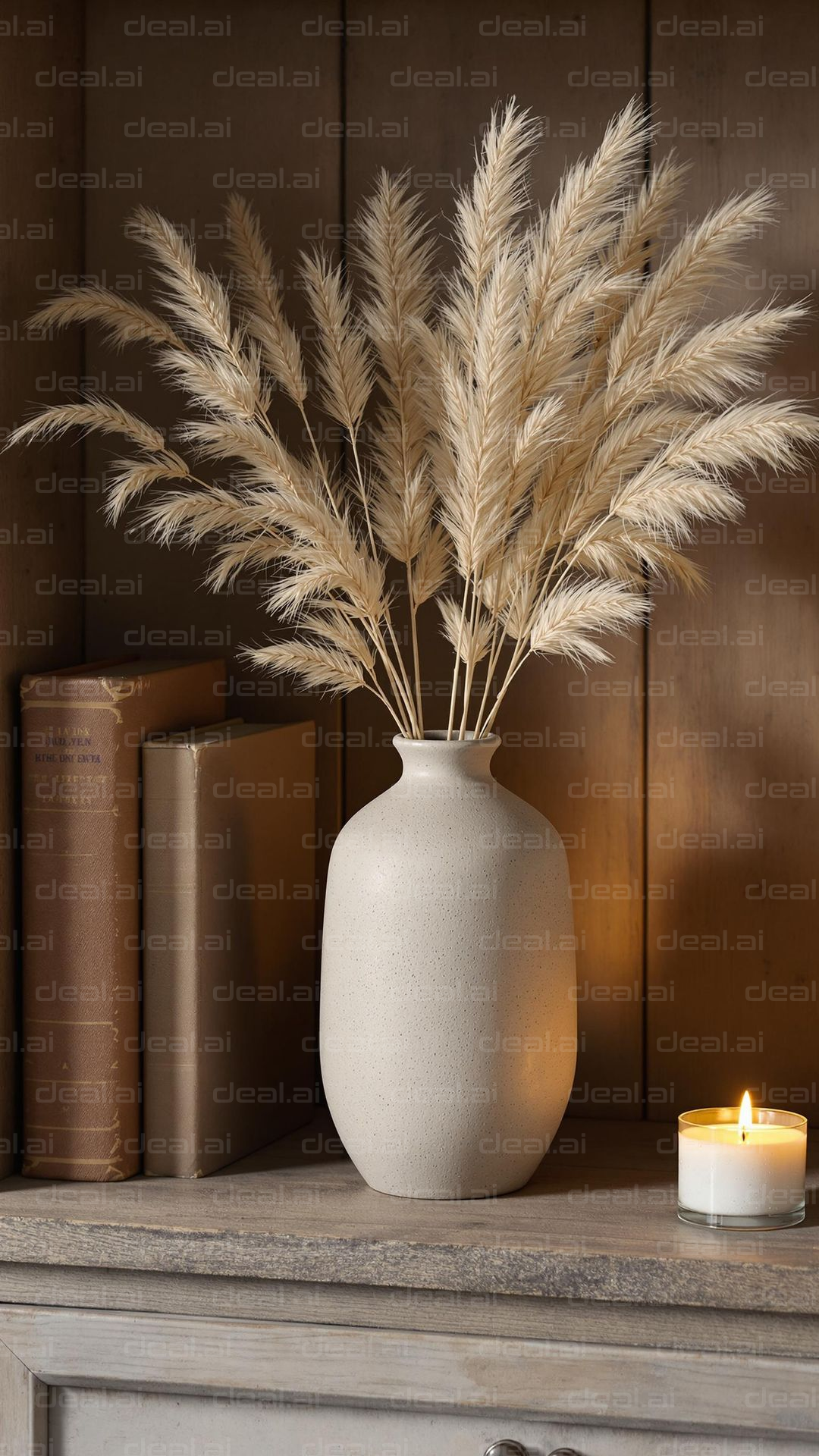 "Cozy Vase and Candle Scene"
