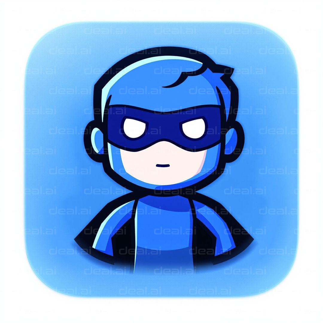 Cartoon Superhero Avatar in Blue