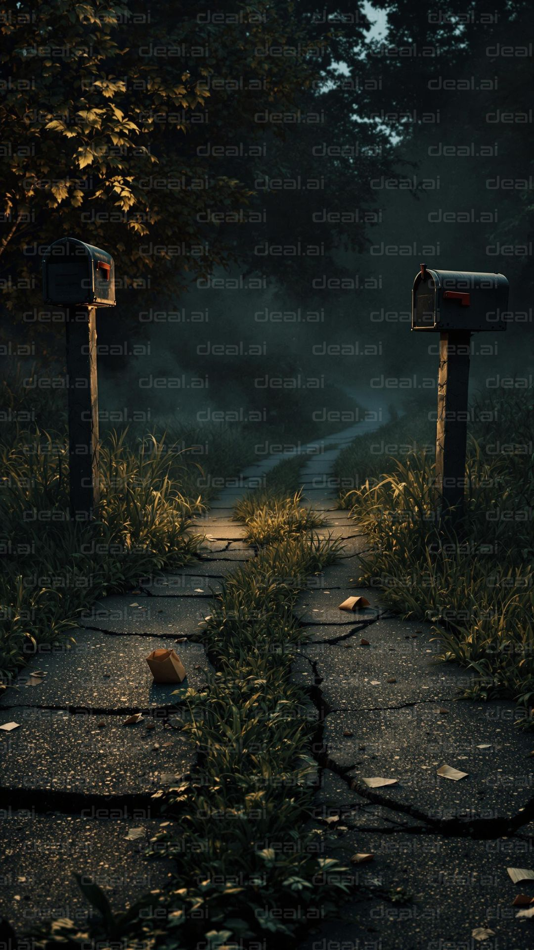 "Mystical Path Between Mailboxes"