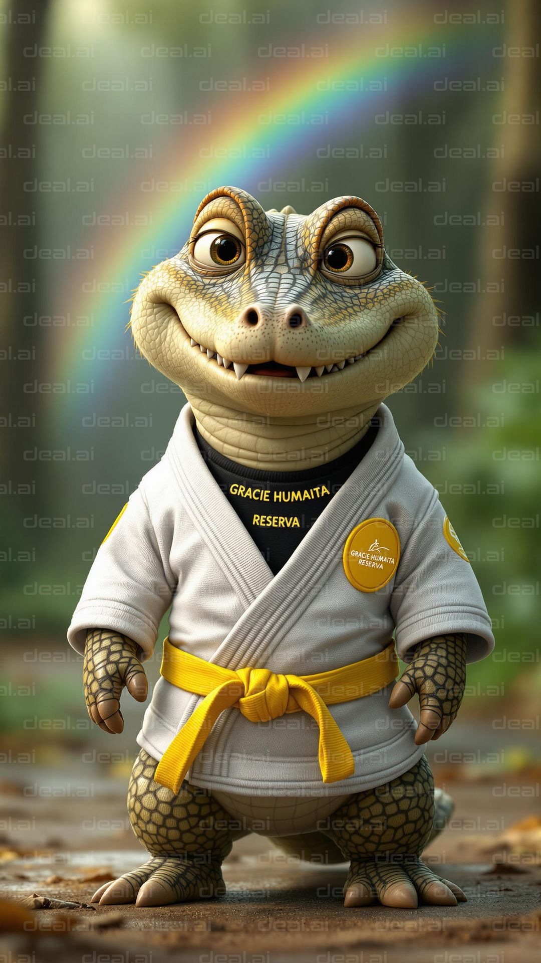 Jiu-Jitsu Croc Under Rainbow