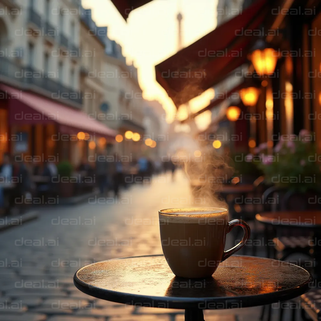 Morning Coffee in a Quiet Street Cafe