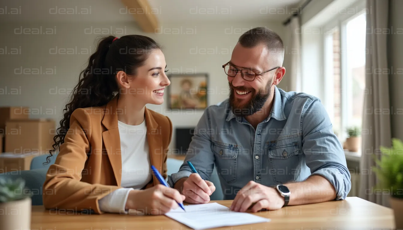 Couple Signing Important Documents